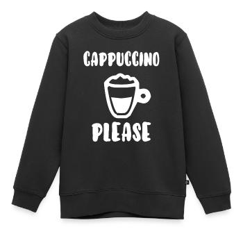 Cappuccino please - Sweat Premium enfant bio - noir - Devant - AI Model Kid Female (0cm)