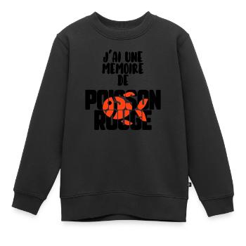 Mémoire de poisson rouge - Sweat Premium enfant bio - noir - Devant - AI Model Kid Female (0cm)