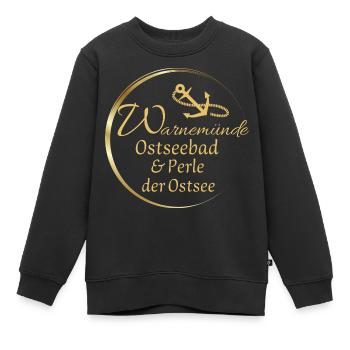 Warnemünde - Baltic seaside resort & pearl of the Baltic Sea - Kids Premium Organic Sweatshirt - black - Front - AI Model Kid Female (0cm)