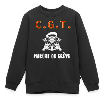 Cgt - Sweat Premium enfant bio - noir - Devant - AI Model Kid Female (0cm)