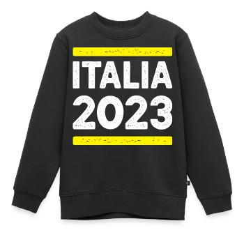 Italia 2023 - Kinder Premium Organic Sweatshirt - Schwarz - Vorne - AI Model Kid Female (0cm)