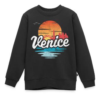 Venise - Sweat Premium enfant bio - noir - Devant - AI Model Kid Female (0cm)