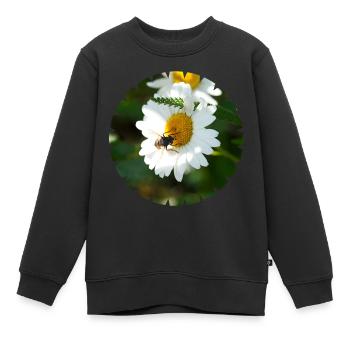Insekten sind auf Blumen angewiesen und umgekehrt - Kinder Premium Organic Sweatshirt - Schwarz - Vorne - AI Model Kid Female (0cm)