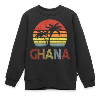 Ghana - Kinder Premium Organic Sweatshirt - Schwarz - Vorne - AI Model Kid Female (0cm)