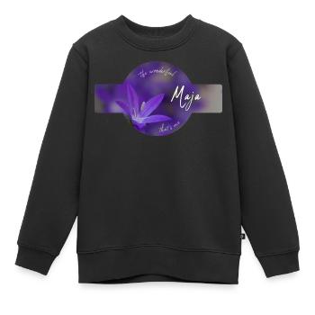 Maja - Kinder Premium Organic Sweatshirt - Schwarz - Vorne - AI Model Kid Female (0cm)