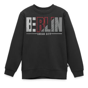 Berlin Urban City Vintage red - Kinder Premium Organic Sweatshirt - Schwarz - Vorne - AI Model Kid Female (0cm)