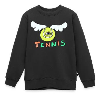 Tennisball - Kinder Premium Organic Sweatshirt - Schwarz - Vorne - AI Model Kid Female (0cm)