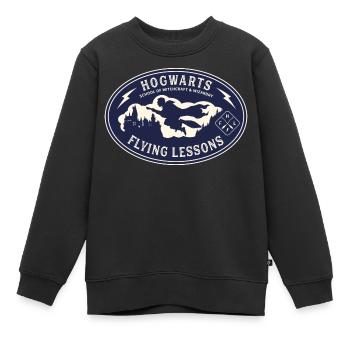 Harry Potter Cours De Pilotage À Poudlard - Sweat Premium enfant bio - noir - Devant - AI Model Kid Female (0cm)