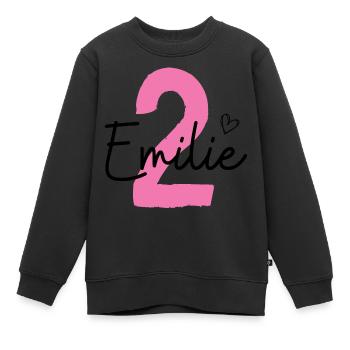 Emilie 2 - Kinder Premium Organic Sweatshirt - Schwarz - Vorne - AI Model Kid Female (0cm)