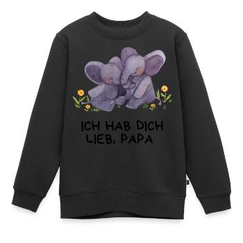 Ich hab dich lieb Papa - Kinder Premium Organic Sweatshirt - Schwarz - Vorne - AI Model Kid Female (0cm)