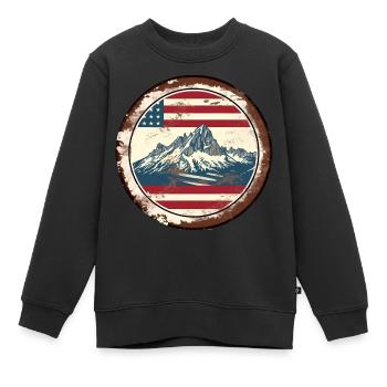 Amerikanische Vintage Berge - Kinder Premium Organic Sweatshirt - Schwarz - Vorne - AI Model Kid Female (0cm)