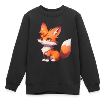 Entzückender Chibi Fuchs - Kinder Premium Organic Sweatshirt - Schwarz - Vorne - AI Model Kid Female (0cm)