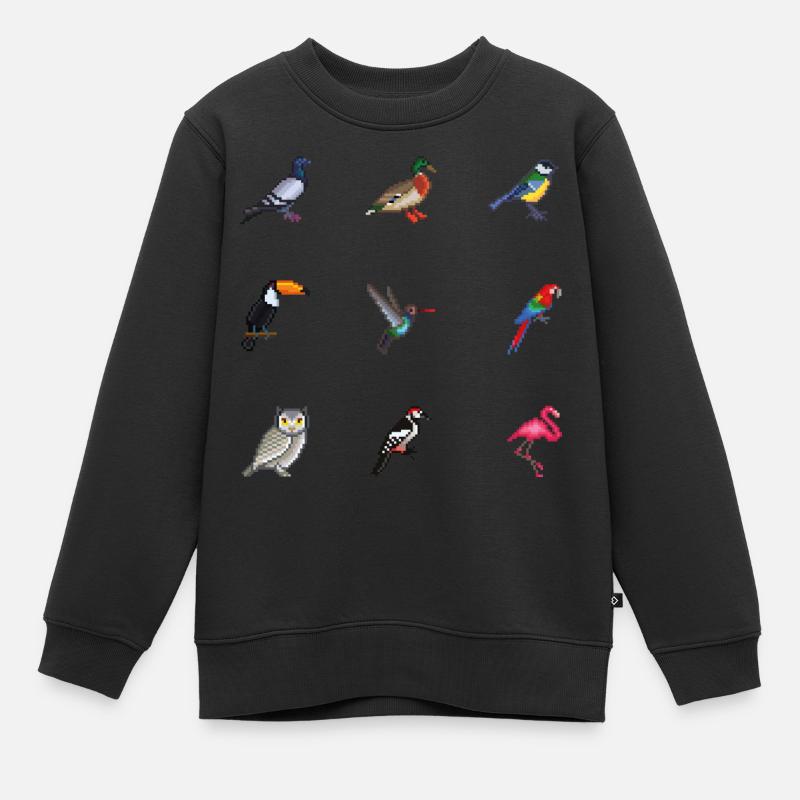 Vögel - Kinder Premium Organic Sweatshirt - Schwarz