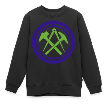 Dachdecker Zunft Logo Wappen | Farben änderbar - Kinder Premium Organic Sweatshirt - Schwarz - Vorne - AI Model Kid Female (0cm)
