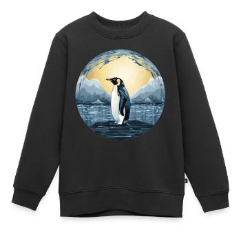 Pinguin - Kinder Premium Organic Sweatshirt - Schwarz - Vorne - AI Model Kid Female (0cm)