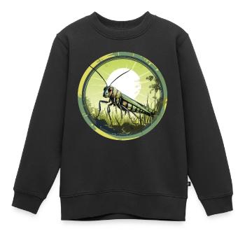 Sauterelle - Sweat Premium enfant bio - noir - Devant - AI Model Kid Female (0cm)