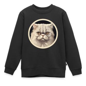 Persian cat - Kids Premium Organic Sweatshirt - black - Front - AI Model Kid Female (0cm)