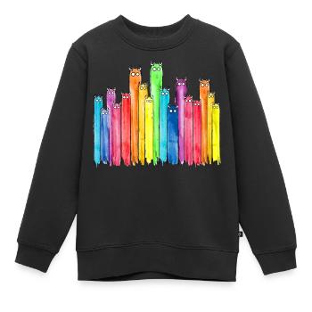 Funny Characters with Horns (Colorful, Rainbow) - Kids Premium Organic Sweatshirt - black - Front - AI Model Kid Female (0cm)