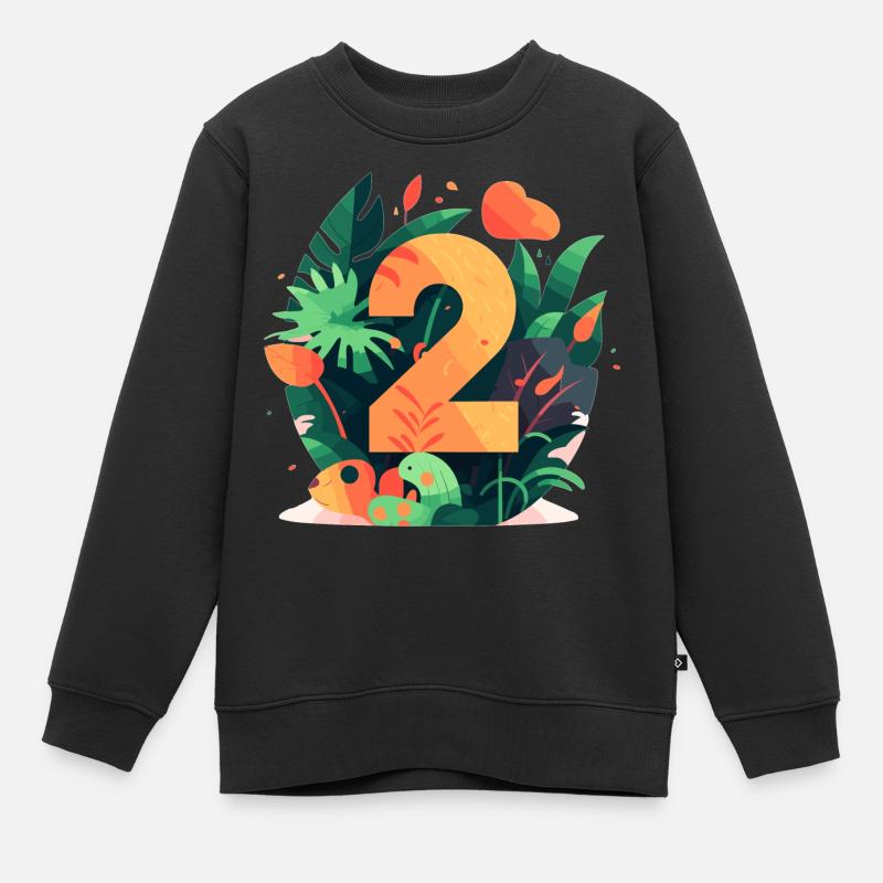 2.Geburtstag Dschungel - Kinder Premium Organic Sweatshirt - Schwarz