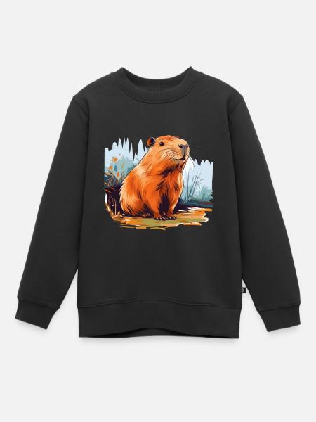 Capybara - Kinder Premium Organic Sweatshirt - Schwarz