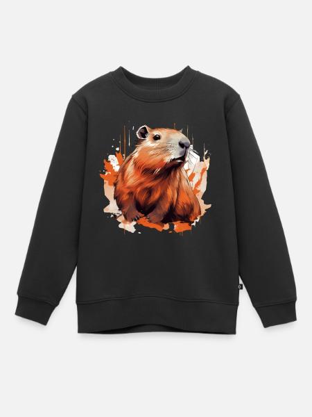 Capybara - Kinder Premium Organic Sweatshirt - Schwarz