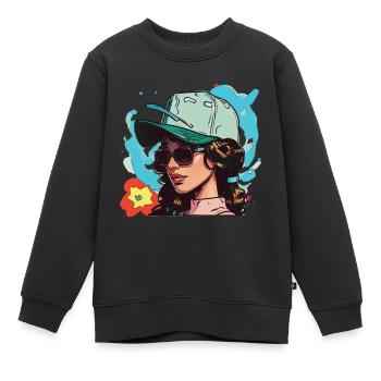 Pyro-Mädchen - Kinder Premium Organic Sweatshirt - Schwarz - Vorne - AI Model Kid Female (0cm)