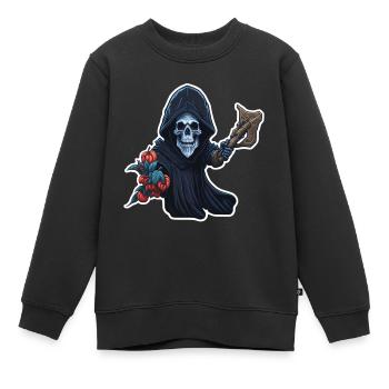 Skelett - Kinder Premium Organic Sweatshirt - Schwarz - Vorne - AI Model Kid Female (0cm)