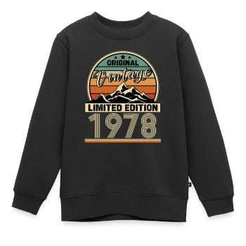 1978 rétro - Sweat Premium enfant bio - noir - Devant - AI Model Kid Female (0cm)