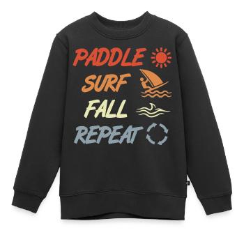 pagayer, surfer, tomber, répéter - Sweat Premium enfant bio - noir - Devant - AI Model Kid Female (0cm)