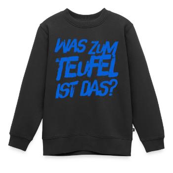 was zum Teufel ist das - Kinder Premium Organic Sweatshirt - Schwarz - Vorne - AI Model Kid Female (0cm)