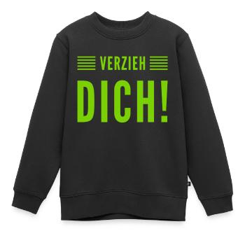 geh weg - Kinder Premium Organic Sweatshirt - Schwarz - Vorne - AI Model Kid Female (0cm)