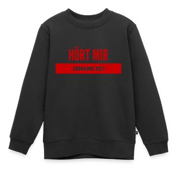 habe ich ein Publikum? - Kinder Premium Organic Sweatshirt - Schwarz - Vorne - AI Model Kid Female (0cm)