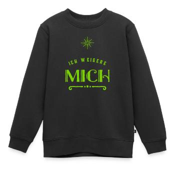 ich sage nein - Kinder Premium Organic Sweatshirt - Schwarz - Vorne - AI Model Kid Female (0cm)