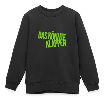 vielleicht klappt es ja - Kinder Premium Organic Sweatshirt - Schwarz - Vorne - AI Model Kid Female (0cm)