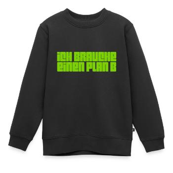 neuer Plan - Kinder Premium Organic Sweatshirt - Schwarz - Vorne - AI Model Kid Female (0cm)