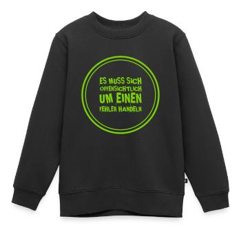 offenkundiger Fehler - Kinder Premium Organic Sweatshirt - Schwarz - Vorne - AI Model Kid Female (0cm)