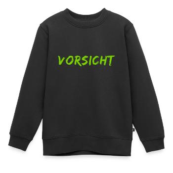 Achtung - Kinder Premium Organic Sweatshirt - Schwarz - Vorne - AI Model Kid Female (0cm)