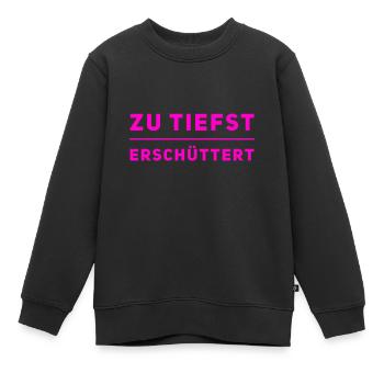 das hat mich tief getroffen - Kinder Premium Organic Sweatshirt - Schwarz - Vorne - AI Model Kid Female (0cm)