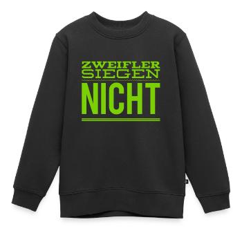 ich siege - Kinder Premium Organic Sweatshirt - Schwarz - Vorne - AI Model Kid Female (0cm)