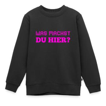 was geht ab? - Kinder Premium Organic Sweatshirt - Schwarz - Vorne - AI Model Kid Female (0cm)