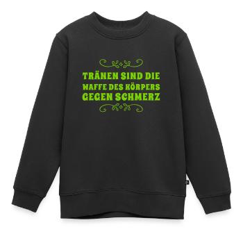 Tränen helfen - Kinder Premium Organic Sweatshirt - Schwarz - Vorne - AI Model Kid Female (0cm)