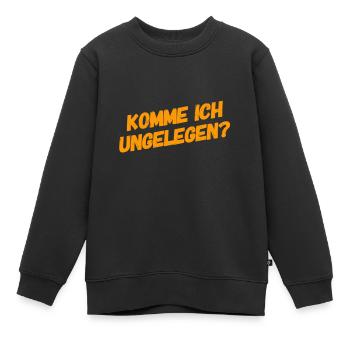 soll ich wieder gehen? - Kinder Premium Organic Sweatshirt - Schwarz - Vorne - AI Model Kid Female (0cm)