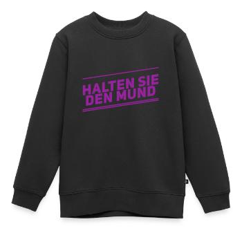 halten Sie den Mund - Kinder Premium Organic Sweatshirt - Schwarz - Vorne - AI Model Kid Female (0cm)