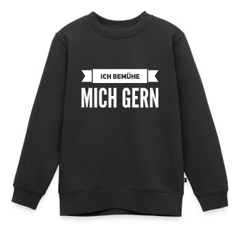 ich gebe mir Mühe - Kinder Premium Organic Sweatshirt - Schwarz - Vorne - AI Model Kid Female (0cm)