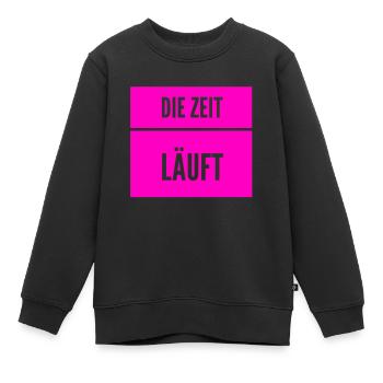 die Uhr tickt - Kinder Premium Organic Sweatshirt - Schwarz - Vorne - AI Model Kid Female (0cm)