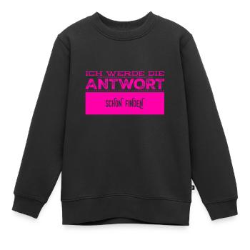 das Finden einer Antwort - Kinder Premium Organic Sweatshirt - Schwarz - Vorne - AI Model Kid Female (0cm)