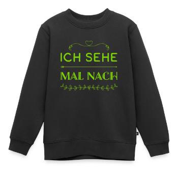 ich werfe einen Blick drauf - Kinder Premium Organic Sweatshirt - Schwarz - Vorne - AI Model Kid Female (0cm)
