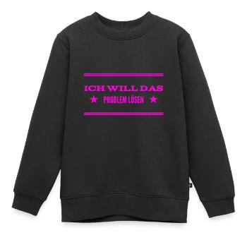 kein Problem - Kinder Premium Organic Sweatshirt - Schwarz - Vorne - AI Model Kid Female (0cm)