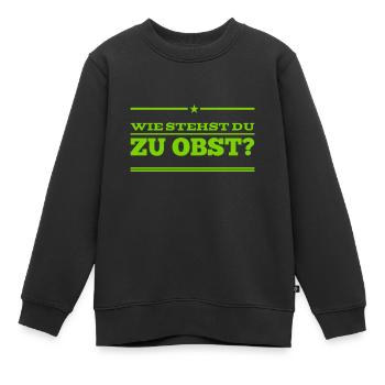 magst Du Obst - Kinder Premium Organic Sweatshirt - Schwarz - Vorne - AI Model Kid Female (0cm)
