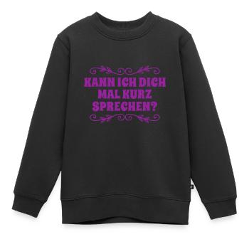 ich will dich kennenlernen - Kinder Premium Organic Sweatshirt - Schwarz - Vorne - AI Model Kid Female (0cm)